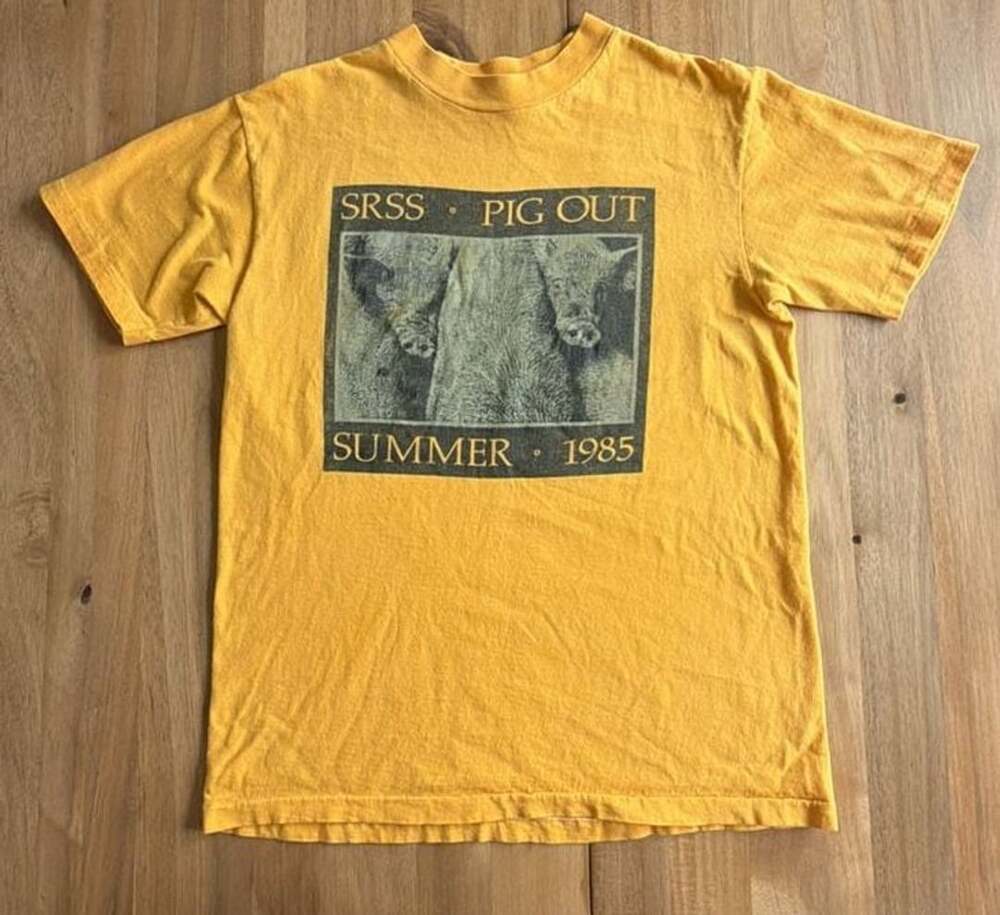 Vintage 1985 SRSS Pig Out Summer Graphic T-Shirt